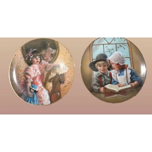 2 Vintage Reco Collector Plates Little Tutor & Amy's Magic - Picture 3 of 6